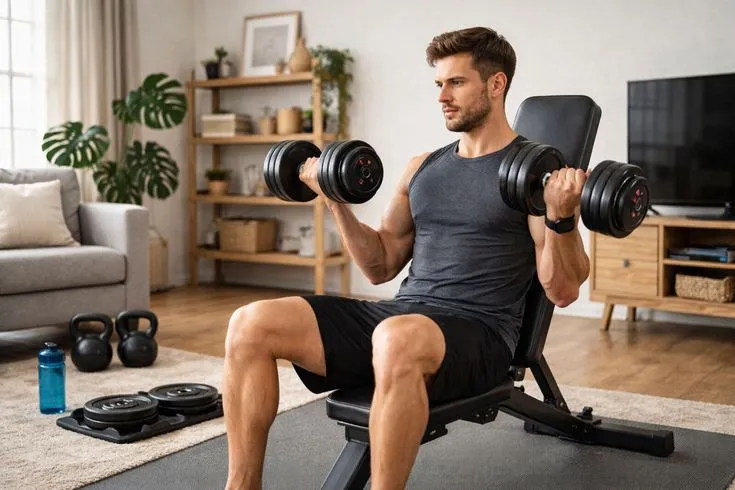 Loopende bewegingsdemonstratie voor thuis workout